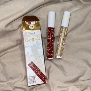 Pretty vulgar love birds matte liquid lipstick and gloss set red new never used